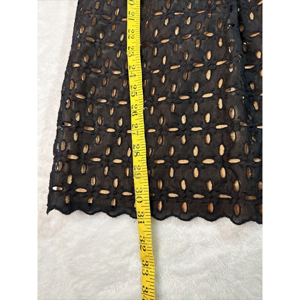Laundry Shelli Segal Dress Womens Size 6 Black Eyelet Nude Lining Strappy - Picture 12 of 16